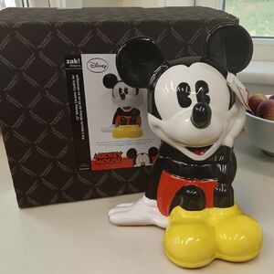 Zak! Treasure Craft Designs Disney Mickey Mouse Ceramic Cookie Jar CIB